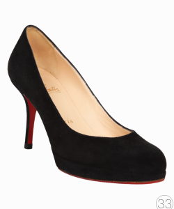 Sapato Louboutin New Simple 80 Camurça Preto