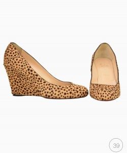 Sapato Louboutin Ron Ron Zeppa Estampa de Onça