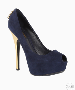 Sapato Louis Vuitton Meia Pata Camurça Azul Marinho