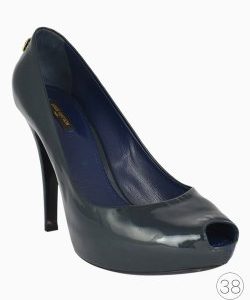 Sapato Louis Vuitton Peep Toe Couro Envernizado Verde
