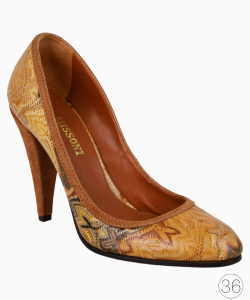 Sapato Missoni Verniz Padronagem Ocre