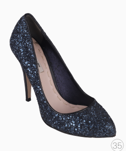 Sapato Miu Miu Glitter Azul Marinho