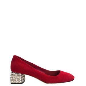 Sapato Miu Miu Crystal Block Vermelho Tam 36