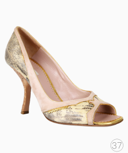 Sapato Prada Peep Toe Couro Animal Print