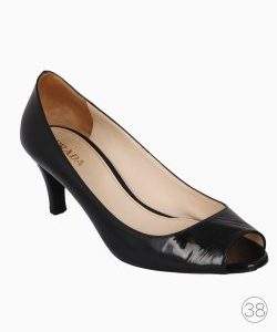 Sapato Prada Peep Toe Preto