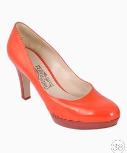 Sapato Salvatore Ferragamo Couro Envernizado Laranja