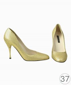 Sapato Sergio Rossi Dourado com Brilhantes
