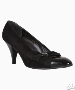 Sapato Sergio Rossi Vintage Laço Camurça Preto