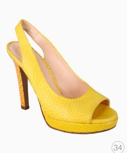 Sapato Versace Peep Toe Amarelo