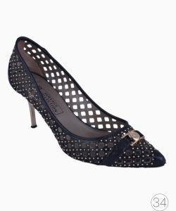 Sapato Versace Scarpin Studs Couro Preto