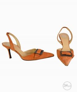 Sapato Versace Slingback Caramelo