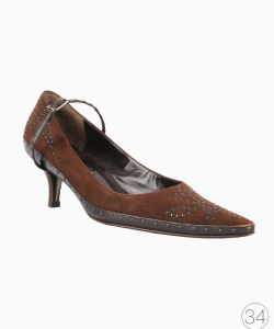 Scarpin Fendi Carmurça Rebites Marrom