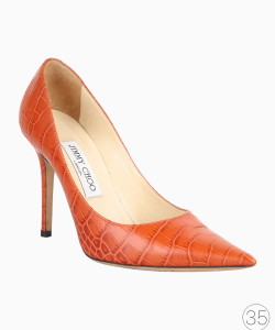 Scarpin Jimmy Choo Croc Embossed Coral
