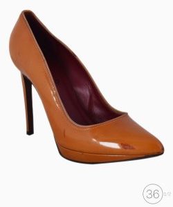 Scarpin Lanvin Couro Mostarda