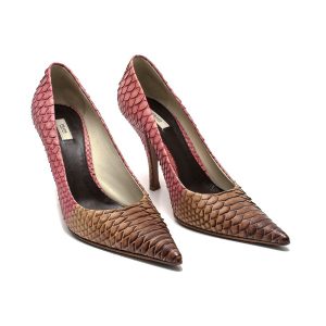 Scarpin Prada Phytton Rosa e Marrom Tam 385