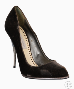 Scarpin Stella McCartney Veludo Marrom