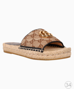 Slide Gucci Espadrille Matelasse GG Marmont Monograma