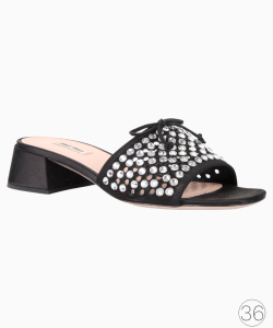 Tamanco Miu Miu Ciabatte Strass Perforated Preto