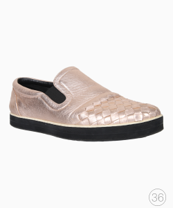 Tênis Bottega Veneta Intrecciato Slip On Rose Gold