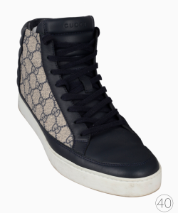 Tênis Gucci Canvas GG Supreme Cano Alto Azul Marinho