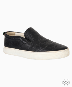 Tênis Gucci Slip On GG Supreme Couro Preto
