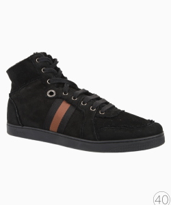 Tênis Gucci Suede Shearling Web Preto