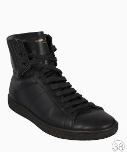 Tênis Saint Laurent Cano Alto Couro Preto