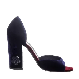 Sandália Chanel Veludo Bicolor
