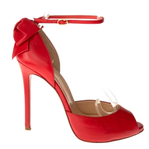 Sandália Christian Louboutin Laço Couro Vermelha