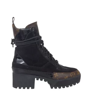 Bota Louis Vuitton com Monograma Preta Tam 35 Br