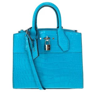 Bolsa Louis Vuitton City Steamer Couro Exótico Azul
