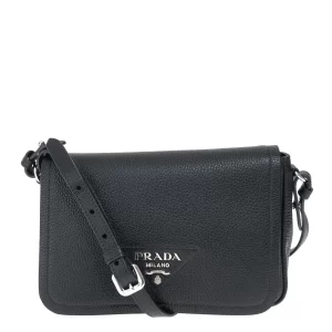 Bolsa Prada Flou Flap Preta
