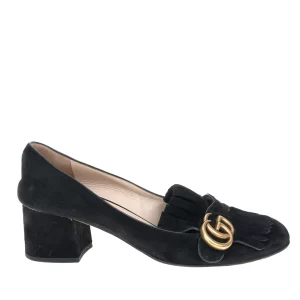Sapato Gucci Franja Double G Camurça Preto