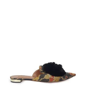 Mule Aquazzura Estampado PomPom Tam 36 Br