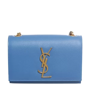 Bolsa Saint Laurent Kate Pequena Couro Azul