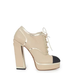 Ankle Boot Chanel Nude e Preta Tam 37 BR