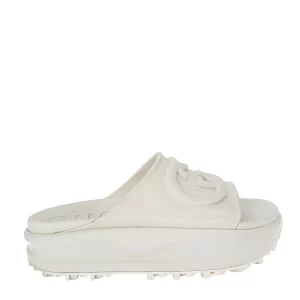 Sandália Gucci Slide Interlocking G Branca