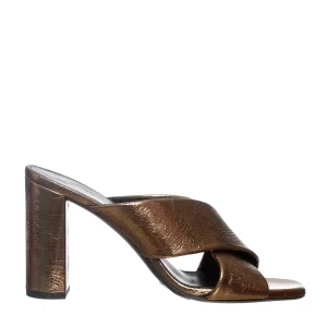 Sandália Saint Laurent Loulou Dourada