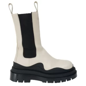 Bota Bottega Veneta Tire Chelsea Preto e Branco