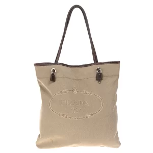 Bolsa Prada Tote Logo Bege