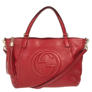 Bolsa Gucci Tote com Zíper Vermelha