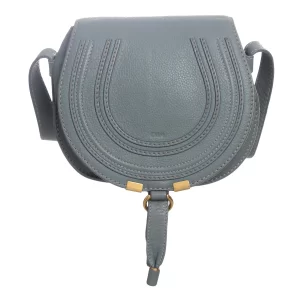 Bolsa Chloé Marcie Pequena Couro Azul