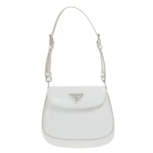 Bolsa Prada Cleo Mini Couro Escovado Branca