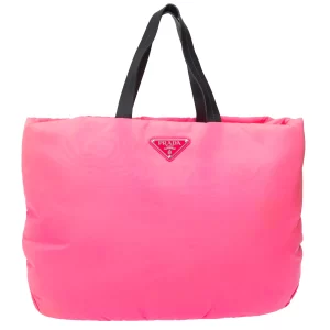 Bolsa Prada Tote Nylon Acolchoado Rosa Neon