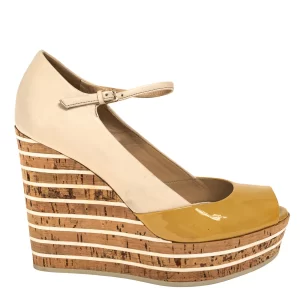 Sandália Gucci Anabela Bicolor