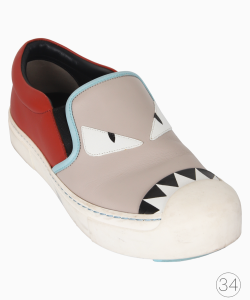 Tênis Fendi Monster Slip On Cinza