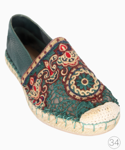 Espadrille Valentino Bordado Verde