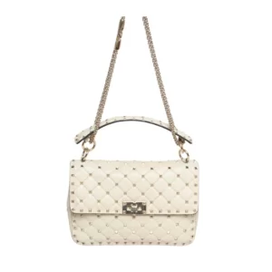 Bolsa Valentino Rockstud Spike Lambskin OffWhite