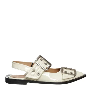 Sapatilha Ganni Wide Welt com Fivela Branca