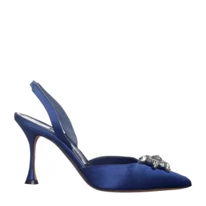 Sapato Manolo Blahnik Cetim Azul